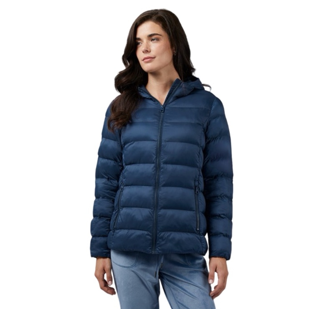 NWT Women’s Lightweight Poly-fill Packable Hooded Jacket.  Moonlit Ocean. Medium - Picture 3 of 11